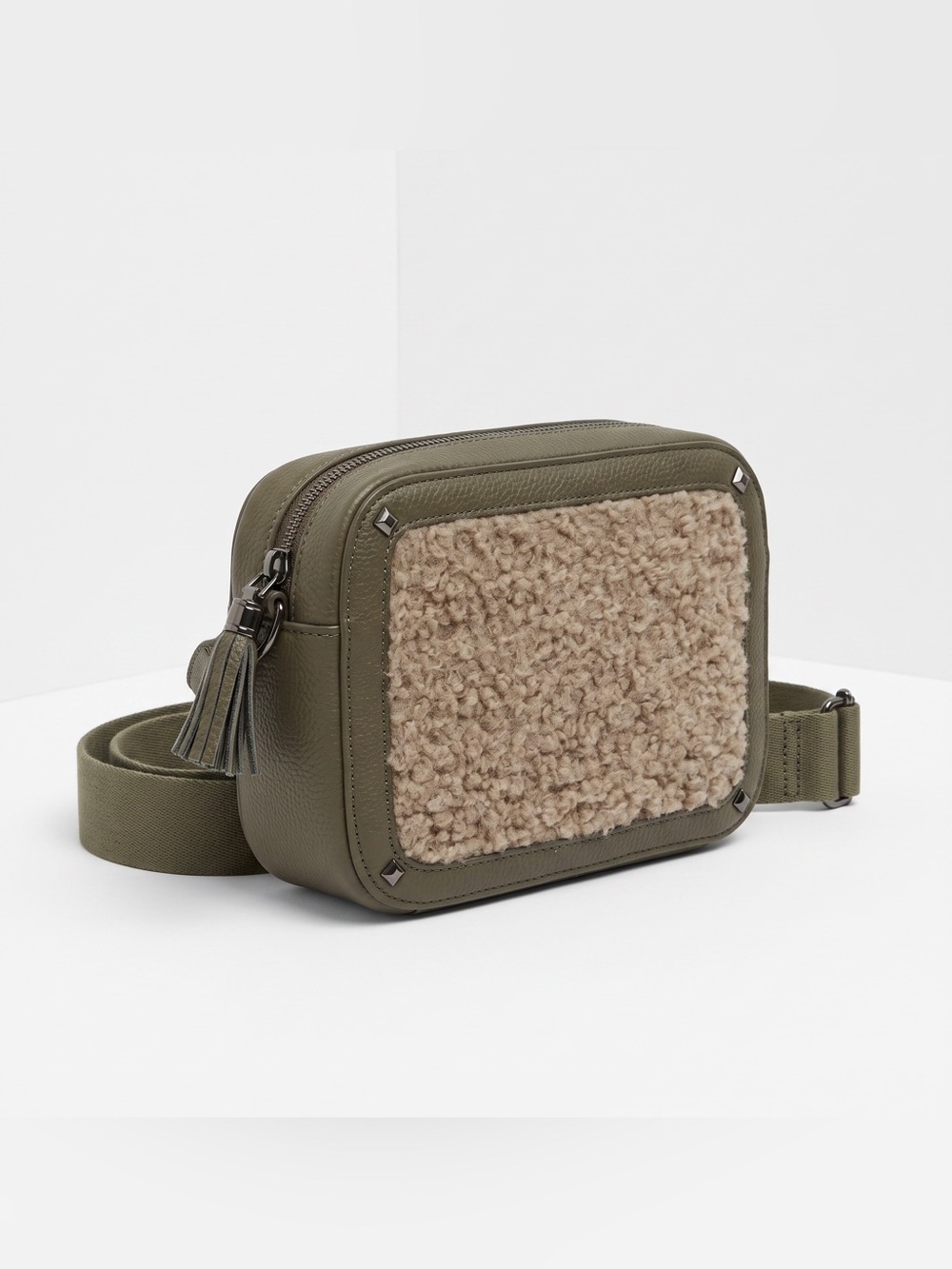 RACHEL ZOE SHERPA BELT BAG VEGAN LEATHER